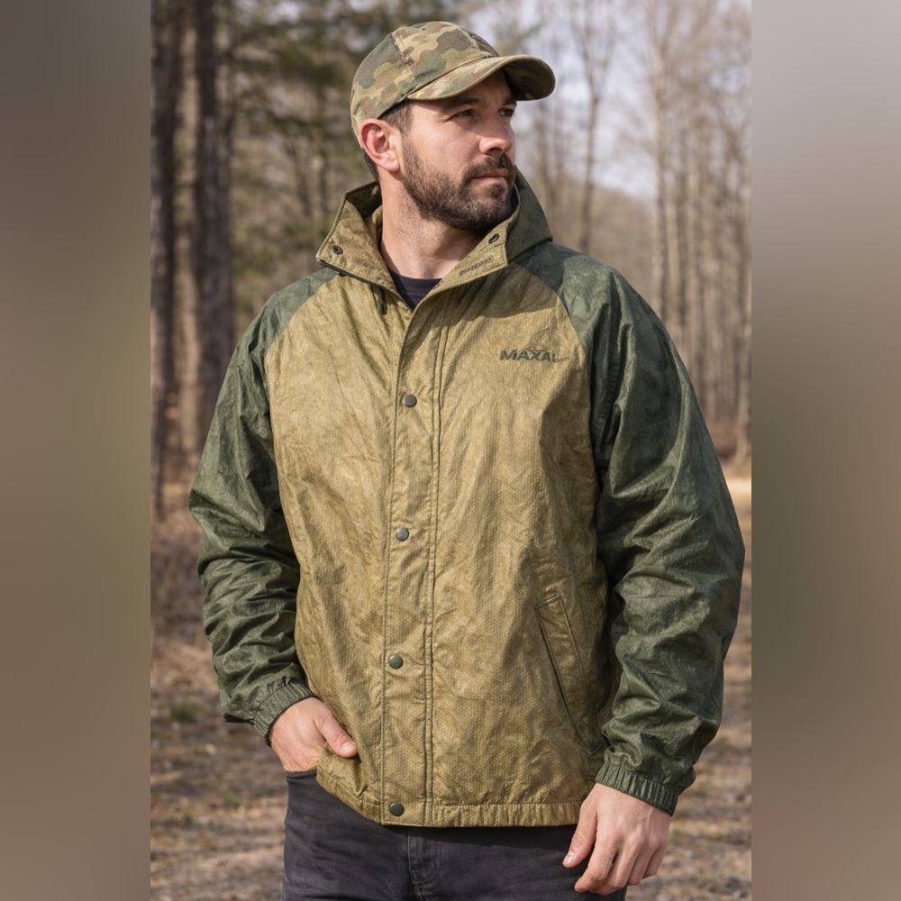 Natural Gear Mens  M Camo Rain Jacket Lightweight Waterproof Hunting Hooded